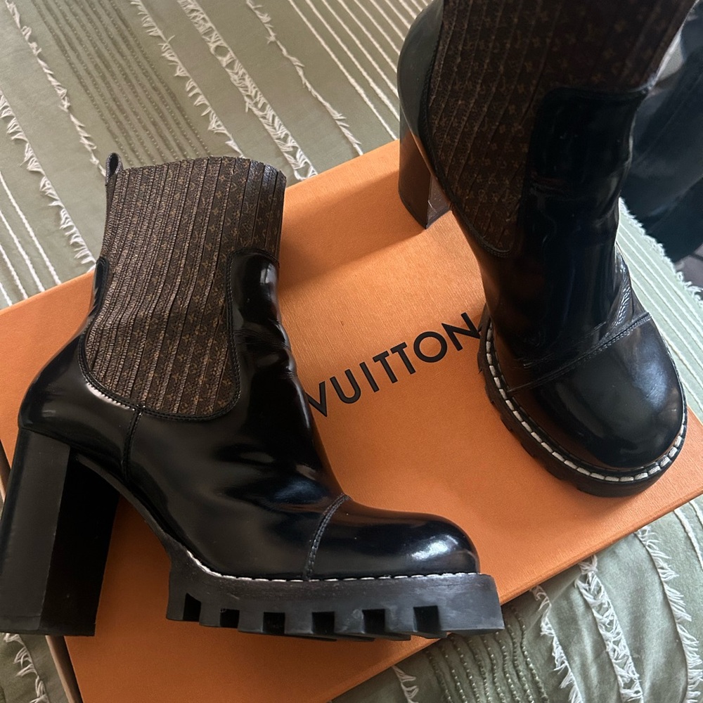 Louis Vuitton Black and Brown Women's Boots